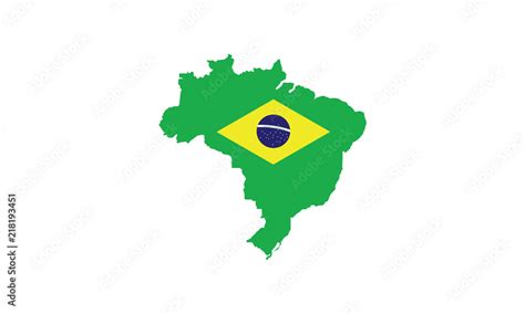 Brazil outline map country shape state borders Stock Vector | Adobe Stock