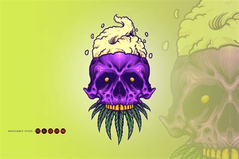 Skull Weed Smoke Cannabis Leaf Svg Graphic by artgrarisstudio · Creative Fabrica