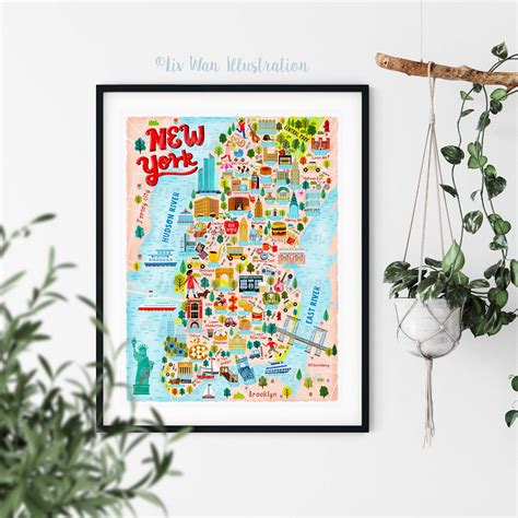 New York Map Poster. Explore New York with this artwork