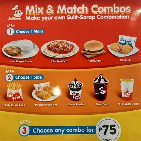 Try Jollibee’s Mix and Match for Only ₱75