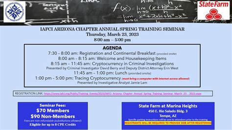 IAFCI Arizona Chapter Annual Spring Training Seminar March 23, 2023