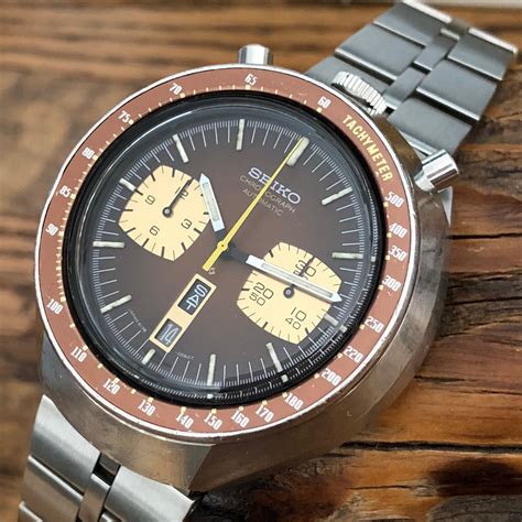 Seiko 6138-0040 Bullhead Chronograph Brown Dial Fully Serviced – ClockSavant