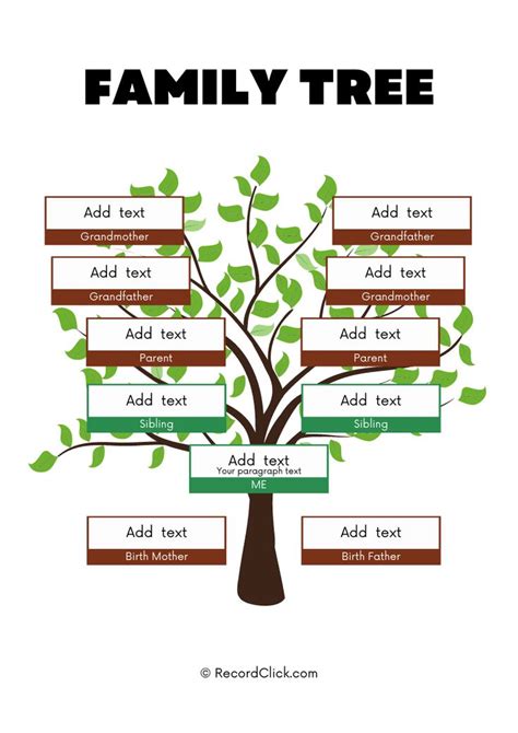 61 Free Family Tree Templates - Printable / Downloadable / Editable