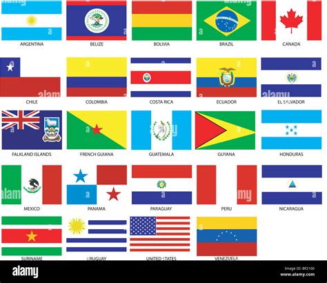 Colección De Iconos De La Bandera De Los Países Del Continente ...