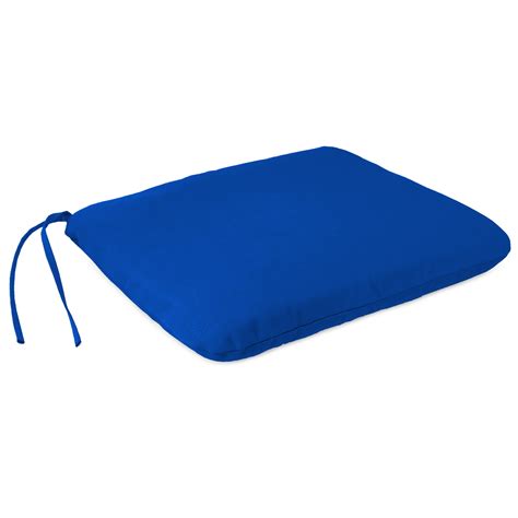 Jordan Manufacturing Sunbrella 15" x 18" Canvas Pacific Blue Solid Rectangular Outdoor Chair Pad ...