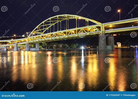 Fort Duquesne Bridge Over Allegheny River, Pittsburgh, Pennsylvania Stock Image - Image of east ...