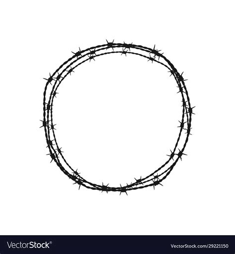 Barbed wire circle isolated Royalty Free Vector Image