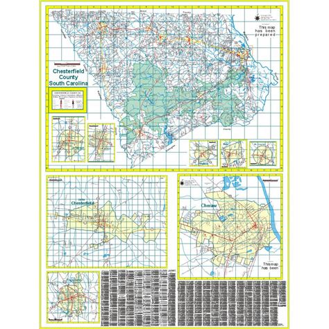 Cheraw and Chesterfield County, SC Wall Map - The Map Shop