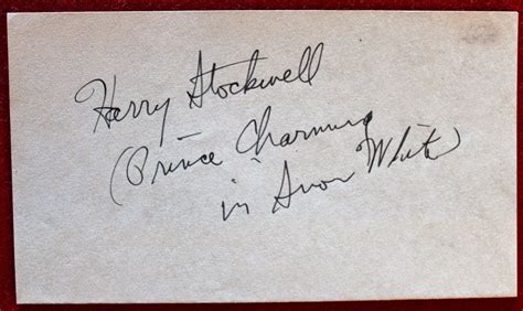 Filmic Light - Snow White Archive: Harry Stockwell Autograph