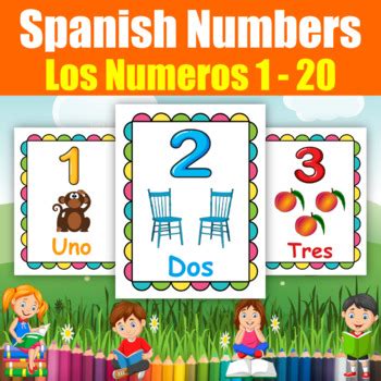 Spanish Numbers Flashcards 1-20 l Printable worksheets for kids l Los Numeros