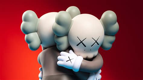 Kaws Companion Wallpaper 4K, Kaws hugging, Vinyl figure, 5K