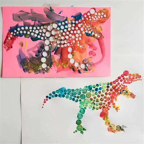 DINOSAUR POINTILLISM ART - hello, Wonderful