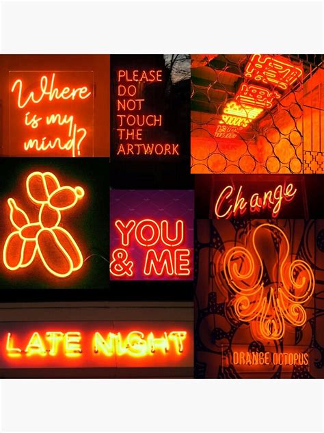 "Orange Neon Lights Aesthetic Collage" Photographic Print by Snowflake6 | Redbubble