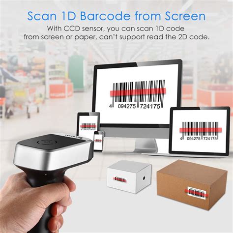 Eyoyo Wireless Barcode Scanner, Compatible with Bluetooth Function & 2.4GHz Wireless & Wired ...