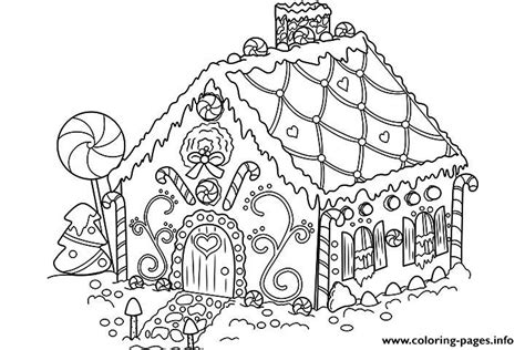 Gingerbread House Candy Coloring Pages Printable