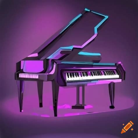Futuristic purple piano