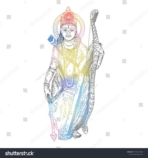 Lord Rama Classic Drawing Happy Dussehra Stock Vector (Royalty Free) 1392415040 | Shutterstock