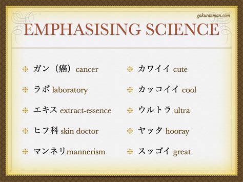 Unusual Katakana Words - GakuranmanGakuranman