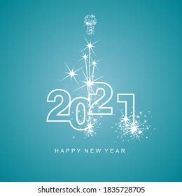 Happy New Year 2021 Firework White Stock Vector (Royalty Free) 1818453503