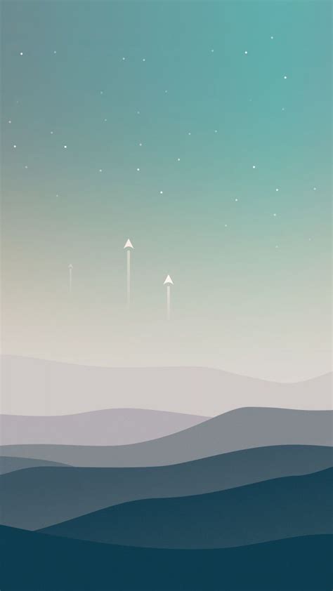 Landscape, minimal, stars, mountains, horizon, digital art, 720x1280 ...