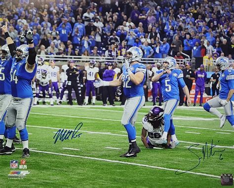 Detroit Lions 16x20 Matt Prater and Sam Martin Duel Signed Photo