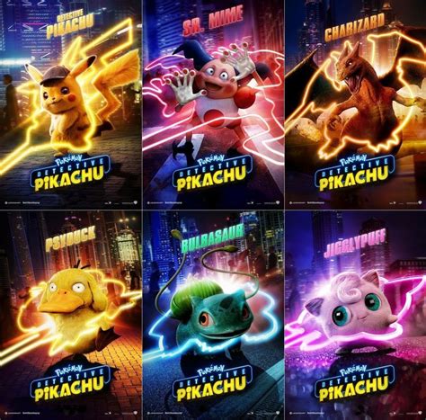 Pokemon Detective Pikachu Poster Movie Character Film Print 24x36" 27x40" 32x48" | Pokemon, Cute ...