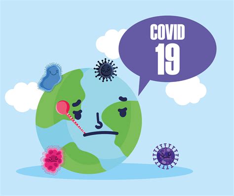 covid 19 coronavirus pandemic, sick world with thermometer cartoon 1828135 Vector Art at Vecteezy