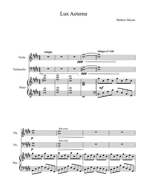 Lux Aeterna Sheet music | Download free in PDF or MIDI | Musescore.com