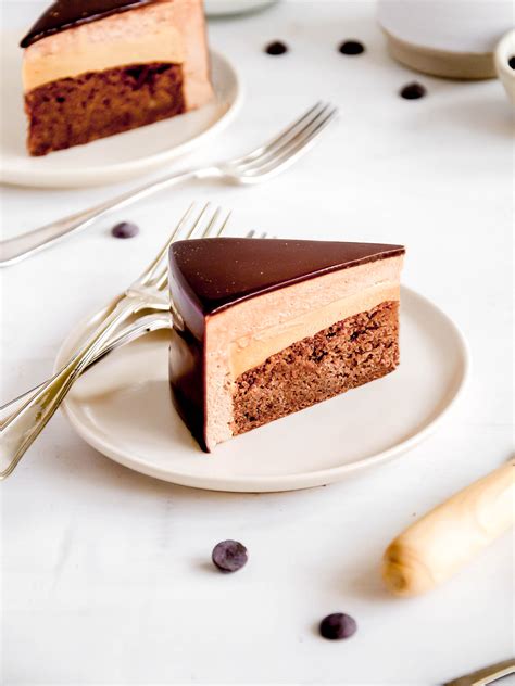 Chocolate and Caramel Mousse Cake - Julie Marie Eats