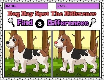 National Dog Day Spot the Difference | Engaging Find the Differences Activity