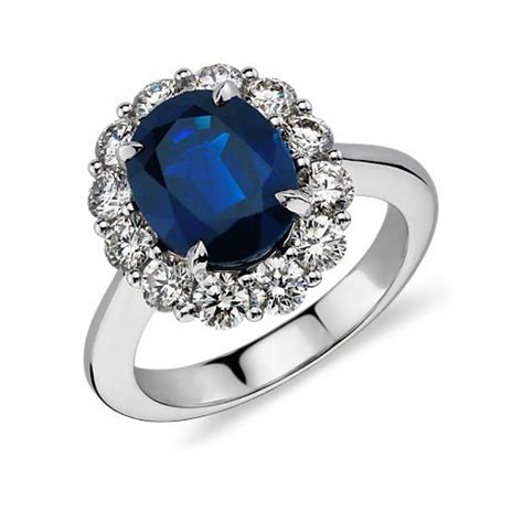 7.28 ct Oval Shape Sapphire And Diamond Engagement Ring