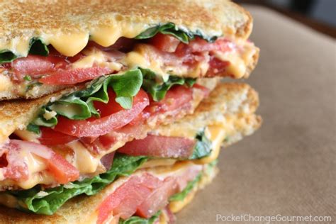 Bacon, Lettuce and Tomato Grilled Cheese Sandwich