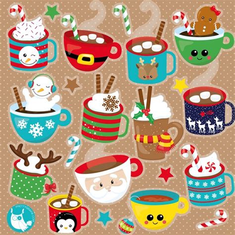 Christmas Mugs, clipart, clipart commercial use, vector graphics, clip ...