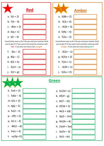 Expanding Brackets Worksheet by floppityboppit - Teaching Resources - Tes