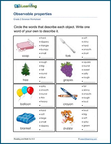 Properties Of Materials Science Worksheet