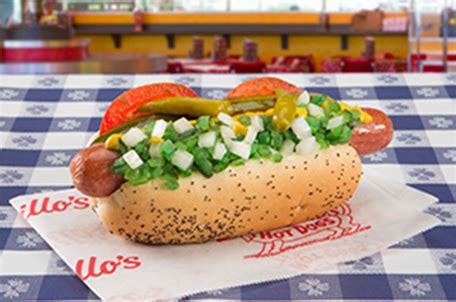 Portillos Jumbo-Hot-Dog - Everything includes mustard, relish, celery salt, freshly chopped ...