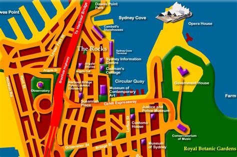 Map to the Sydney Opera House - Click to Zoom Out | The rocks sydney, Sydney tourist attractions ...