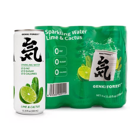 Get Genki Forest Chi Sparkling Water, Lime & Cactus Flavor 6pk ...