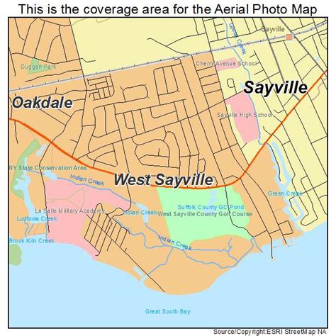 Aerial Photography Map of West Sayville, NY New York