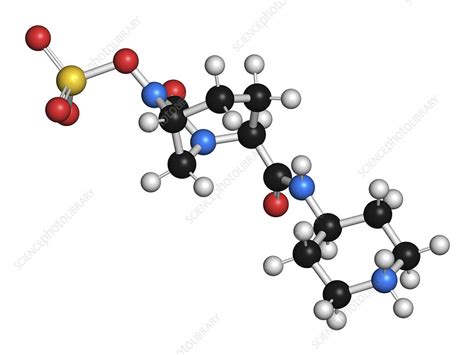 Relebactam drug molecule, illustration - Stock Image - F032/9834 ...