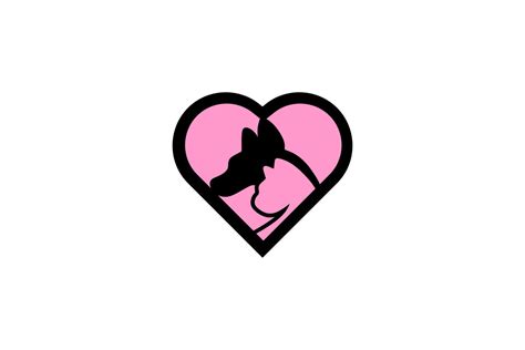 love symbol with animal vector illustration design 5214338 Vector Art ...