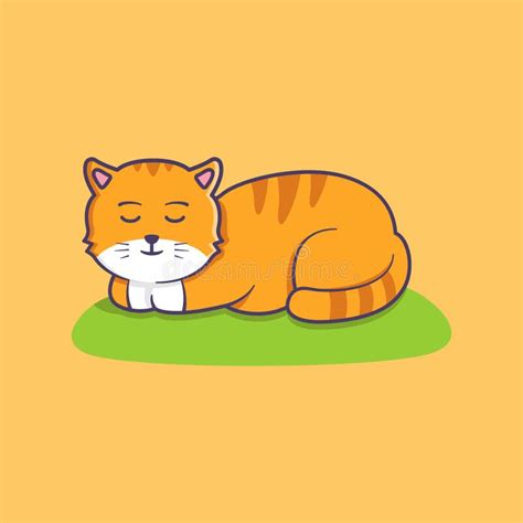 Cute Cat Sleeping Cartoon Illustration Stock Vector - Illustration of expressions, graphic ...