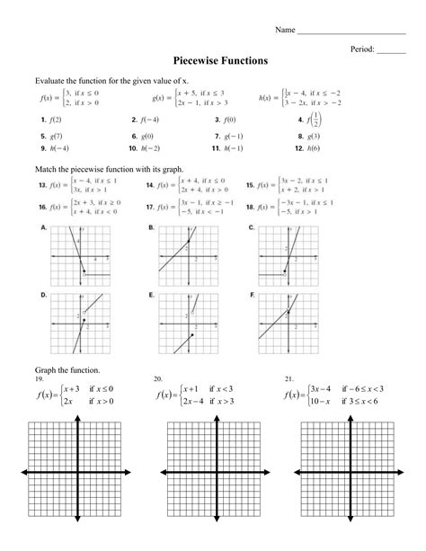 Piecewise Functions Worksheet With Answers – Pro Worksheet