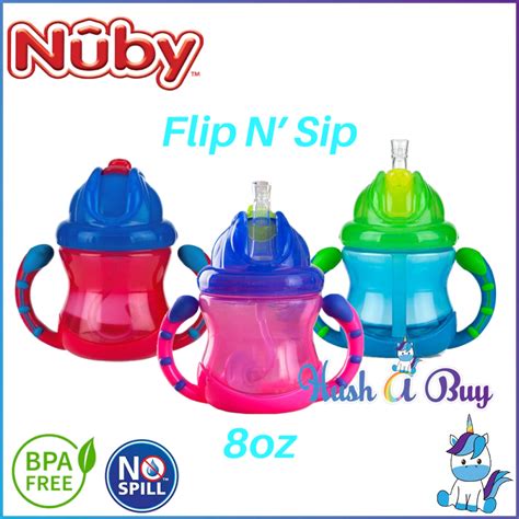 Nuby Two-Handle Flip N' Sip Straw Sippy Cup 240ml/8oz