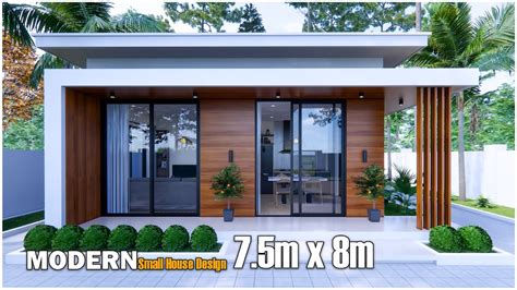 Modern Small House | 7.5m x 8m House plan (2Bedroom) - YouTube