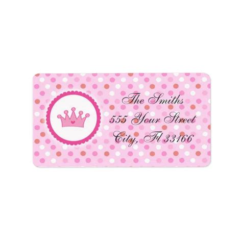 Princess Return Address Labels Pink | Zazzle
