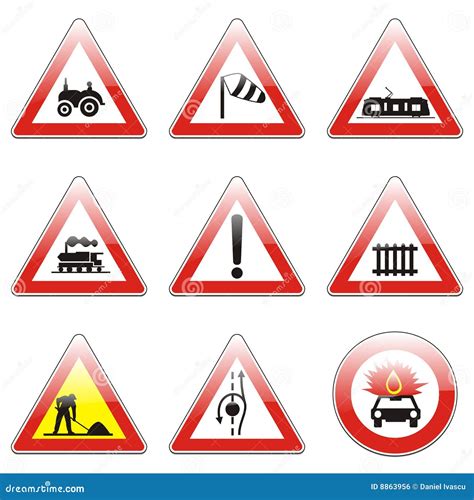 Isolated European Road Signs Stock Vector - Illustration of motorbike ...