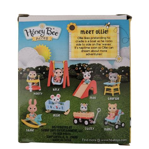 Honey Bee Acres BABY OLLIE Flocked Mouse Wwith Cradle NIB Honeybee - Other