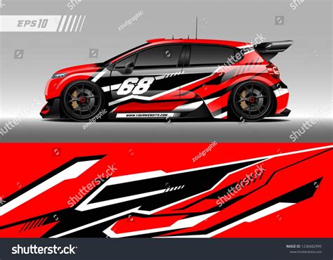 Racing car decal design vector. Graphic abstract stripe racing background kit designs for wrap ...