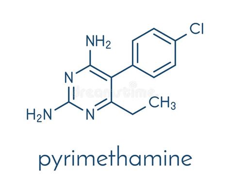 Pyrimethamine Molecular Structure Isolated on White Stock Illustration - Illustration of ...